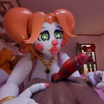 1:1 3d_(artwork) absurd_res adri164 angry animatronic bodily_fluids caught_in_the_act caught_off_guard circus_baby_(fnaf) colored_nails digital_media_(artwork) dripping duo ear_piercing embarrassed fan_character female five_nights_at_freddy's gem genitals hair hi_res human humanoid humanoid_genitalia humanoid_penis kiss_mark kiss_mark_on_penis lips lipstick long_nails looking_at_another looking_at_partner machine makeup male mammal nails orange_hair penis piercing pubes red_lips red_lipstick red_nails red_nose robot robot_humanoid saliva saliva_drip saliva_on_penis scottgames shocked thick_lips walk-in