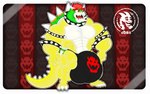 abs anthro balls big_balls big_muscles biped bowser bulge clothed clothing detailed genitals hair hi_res huge_balls hyper hyper_balls hyper_genitalia jdbo-arts jewelry koopa male male/male mario_bros muscular nintendo open_mouth pecs red_eyes red_hair scalie solo spikes underwear