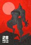 2024 28_days_later anthro bottomless breasts canid canine car claws clothed clothing conditional_dnp english_text female full_moon genitals howling_at_the_moon jollyjack mammal moon muscular muscular_anthro muscular_arms muscular_female muscular_legs mythological_canine mythological_creature mythology pussy red_background simple_background solo text vehicle werecanid werecanine werecreature werewolf wreckage