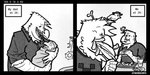 Rating: s
ID: 5541716
Date: 2025-05-01 12:12:31 -0400
Status: active
Score: 16
2:1 age_difference annoyed anthro avian beak beak_scar bird black_and_white burger cerdeorhys clothing collared_shirt comic corvid corvus_(genus) digital_media_(artwork) dot_eyes dress_shirt duo english_text father_(lore) father_and_child_(lore) father_and_son_(lore) feather_beard feather_hair feathers food gesture gonzalo_(cerdeorhys) hand_gesture happy hernan_(cerdeorhys) hi_res male male/male monochrome oscine parent_(lore) parent_and_child_(lore) parent_and_son_(lore) passerine pseudo_hair raven shirt simple_background simple_eyes smile smiling_at_viewer son_(lore) text thumbs_up topwear two_panel_image white_background post #5541716