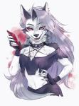 Rating: s
ID: 2121652
Date: 2020-01-19 07:59:17 -0500
Status: active
Score: 130
2019 2020 anthro breasts canid canid_demon canine cellphone clothed clothing collar demon electronics female hair hamshio hand_on_hip hellhound helluva_boss hi_res inverted_pentagram long_hair looking_at_viewer loona_(helluva_boss) mammal mythological_canine mythological_creature mythology occult_symbol pentagram phone piercing red_sclera shoulderless_shirt simple_background smartphone smile solo spiked_collar spikes symbol teeth torn_clothing post #2121652