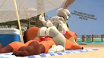 16:9 3d_(artwork) anthro barefoot beach big_breasts big_butt bikini breasts butt canid canine clothing daemont92 dialogue digital_media_(artwork) disney duo feet female fox hi_res judy_hopps lagomorph leporid lying male male/female mammal massage nick_wilde on_front rabbit red_fox side_boob sitting_on_another size_difference source_filmmaker_(artwork) sunscreen swimwear true_fox two-piece_swimsuit water widescreen zootopia