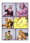 anthro areola biobasher border breast_growth breasts charizard clothing colored comic dragonite eyewear eyewear_only female fire gender_transformation generation_1_pokemon generation_6_pokemon glasses glasses_only goodra growth hi_res human male mammal navel nintendo nipples nude pokemon pokemon_(species) simple_background species_transformation tail tail_growth torn_clothing transformation transformation_sequence wearing_glasses white_border wing_growth wings