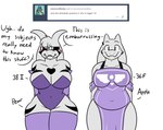 2017 anthro asriel_dreemurr_(god_form) big_breasts black_sclera blush boss_monster_(undertale) bovid breast_size_difference breasts caprine cleavage clothed clothing comparing comparing_breasts comparison crossgender curvy_figure daughter_(lore) dialogue duo embarrassed english_text female fur gloves goat hair hair_over_eye handwear heart_(marking) heart_symbol horn huge_breasts legwear long_ears looking_at_viewer looking_away mammal markings mother_(lore) mother_and_child_(lore) mother_and_daughter_(lore) mtf_crossgender one_eye_obstructed overweight overweight_female parent_(lore) parent_and_child_(lore) parent_and_daughter_(lore) pear-shaped_figure robertge simple_background skimpy smile standing text thick_thighs thigh_highs toriel undertale undertale_(series) voluptuous white_background white_body white_fur wide_hipped_female wide_hips