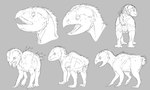 2024 absurd_res ambiguous_gender ambiguous_species animal_genitalia back_tuft beak bone_frill cloaca digitigrade dinosaur feathered_dinosaur feathered_scalie feathers feral frill_(anatomy) front_view genitals headshot_portrait hi_res looking_at_viewer looking_back model_sheet monochrome neck_tuft open_mouth portrait prehistoric_species quadruped rear_view reptile scalie side_view sketch standing tail tail_tuft tailless teeth thick_skull three-quarter_view tongue tuft vertical_cloaca zw3