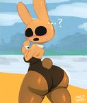 animal_crossing anthro big_butt bunny_costume butt clothing coco_(animal_crossing) costume digital_media_(artwork) female huge_butt mautis_skunk nintendo solo toony