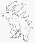 animal_genitalia balls erection feral generation_1_pokemon genitals graphite_(artwork) looking_at_viewer male mammal monochrome nidoran nidoran♂ nintendo open_mouth penis pokemon pokemon_(species) simple_background solo traditional_media_(artwork) white_background yaroul