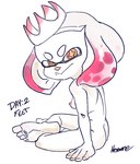 2024 5_toes :> animal_humanoid breasts butt cephalopod cephalopod_humanoid crown feet female headgear hexanne hi_res humanoid humanoid_feet inkling marine marine_humanoid mollusk mollusk_humanoid nintendo nipples nude pearl_(splatoon) plantigrade sitting sitting_on_ground soles solo splatoon toes