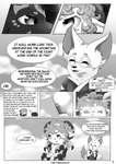 2024 absurd_res anthro asian_clothing bovid canid canine canis caprine clothing comic comic_panel dialogue digital_drawing_(artwork) digital_media_(artwork) dreamcatcher duo east_asian_clothing english_text eyewear female fox fur glasses group hair hi_res humor japanese_clothing kimono male mammal monochrome purple_galaxy shaded sheep sibling_(lore) simple_background speech_bubble text trio wearing_glasses wolf