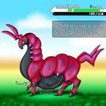 1:1 animal_genitalia balls digestion digestion_noises digital_drawing_(artwork) digital_media_(artwork) fatal_vore feral feral_pred gameplay_mechanics generation_5_pokemon genitals gurgle_(sound_effect) hi_res male male_pred micohone nintendo pokemon pokemon_(species) pokemon_battle scolipede sheath solo text_box unseen_prey vore