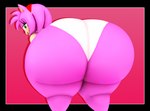 2023 3d_(artwork) accessory amy_rose anthro big_butt black_border black_nose border butt cindablimp clothed clothing colored digital_media_(artwork) eulipotyphlan eyelashes female green_eyes hair hair_accessory hairband hedgehog hi_res huge_butt huge_thighs hyper hyper_butt looking_at_viewer looking_back looking_back_at_viewer mammal open_mouth open_smile panties panties_only pink_background pink_body pink_ears pink_hair presenting presenting_hindquarters rear_view red_hairband sega shaded simple_background smile smiling_at_viewer solo sonic_the_hedgehog_(series) source_filmmaker_(artwork) tan_inner_ear teeth thick_thighs topless underwear underwear_only white_clothing white_panties white_underwear