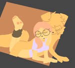 Rating: e
ID: 5543672
Date: 2025-05-02 10:01:15 -0400
Status: active
Score: 295
aliasing animated bent_legs binary_drawing bottomwear bottomwear_around_legs canid canine clothed clothing clothing_around_legs digital_drawing_(artwork) digital_media_(artwork) duo eyes_closed eyewear female fluffy fluffy_hair from_behind_position fur glasses hair low_ponytail lying lying_on_another male male/female mammal on_chest partially_clothed pawpads paws ponytail prone_bone_position red_hair round_glasses rubbing sex shaded short_playtime simple_background simple_shading topwear uglycoal yellow_body yellow_fur post #5543672