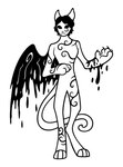 1_wing 2016 3_toes 5_claws 5_fingers animate_inanimate anthro anthrofied arm_markings back_wings biped black_and_white breasts cat_tail chest_markings claws digital_drawing_(artwork) digital_media_(artwork) digitigrade domestic_cat dripping empty_eyes eye_markings featureless_breasts featureless_crotch feet felid feline felis female female_anthro fingers front_view full-length_portrait hair handpaw hi_res hindpaw ink leg_markings liquid_wings living_statue long_tail mammal markings monochrome mouth_closed naturally_censored nude nude_anthro nude_female paws pitch_haven portrait prick_ears scp-1913-1 scp_foundation sculpture silhouette simple_background solo standing statue sunnyclockwork tail toes white_background wings