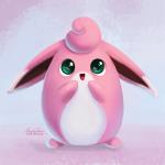 1:1 2016 ambiguous_gender belly digital_media_(artwork) digital_painting_(artwork) fur generation_1_pokemon long_ears looking_at_viewer nintendo open_mouth pink_body pink_fur pokemon pokemon_(species) solo tsaoshin white_belly wigglytuff