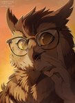 Rating: s
ID: 5634924
Date: 2025-06-11 09:39:57 -0400
Status: active
Score: 12
ambiguous_gender anthro avian beak bird brown_beak brown_body brown_eyes brown_feathers bust_portrait cheek_tuft eyewear facial_tuft feathers front_view glasses gradient_background head_tuft hi_res looking_at_viewer no_pupils open_mouth orange_sclera owl portrait santanahoffman simple_background solo tuft post #5634924