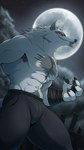 Rating: s
ID: 5658145
Date: 2025-06-21 13:35:39 -0400
Status: active
Score: 11
4_fingers 9:16 anthro armpit_hair biped black_pawpads body_hair canid canine canis claws clothed clothing corrsk death_(puss_in_boots) detailed_background dreamworks fingers full_moon fur hi_res male mammal moon muscular muscular_anthro muscular_male pawpads pecs puss_in_boots_(franchise) red_eyes solo topless topless_anthro topless_male wolf post #5658145