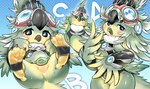 Rating: e
ID: 3969143
Date: 2023-04-03 05:02:51 -0400
Status: active
Score: 72
ambiguous_gender anthro anus armor avian beak bird blade_(xenoblade) bodily_fluids cheek_spots countershading eyewear eyewear_on_head feathers featureless_crotch feet female_(lore) feral finch_(xenoblade) goggles goggles_on_head gradient_background green_body green_feathers looking_at_viewer null oposa simple_background solo spread_legs spreading sweat talons toes winged_arms wings x_anus xenoblade_chronicles_2 post #3969143