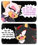 2023 5:6 anthro bat breasts chocomilkamy clothing comic dialogue duo english_text eulipotyphlan eyeshadow female hedgehog hi_res makeup male mammal open_mouth rouge_the_bat sega shadow_the_hedgehog sonic_the_hedgehog_(series) speech_bubble text tuft