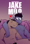 anthro blush bovid bovine cattle comic cover duo ear_piercing equid equine heart_symbol hi_res horn horse jake_(t0l0k) male male/male mammal milo_(t0l0k) muscular muscular_male pecs piercing t0l0k