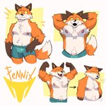 1:1 anthro armpit_hair belly body_hair canid canine clothing digital_drawing_(artwork) digital_media_(artwork) epic_games eyebrows fennix_(fortnite) fortnite fox fur hi_res male mammal muscular nipples orange_body orange_fur raised_eyebrow simple_background solo sparklesart_2 tail underwear white_body white_fur