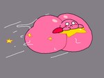 2024 alien big_butt blush butt digital_media_(artwork) grey_background huge_butt humanoid hyper hyper_butt kirby kirby_(series) male nintendo pink_body simple_background solo star superiorfox thick_thighs waddling_head warp_star white_eyes