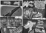 absurd_res anthro bodily_fluids borzoi breath canid canine canis clothed clothing comic dialogue digital_media_(artwork) dobermann domestic_dog english_text felid female fur greyscale group halcyon_(series) hi_res hunting_dog lion lost_andsafe male male/female mammal monochrome nervous open_mouth pantherine panting pinscher quinlan_(halcyon) sighthound snout_(halcyon) sweat teeth text vehicle wendover_(halcyon) white_body white_fur