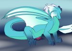 blue_body blue_scales feral frosti_(frostidragon) frostidragon hi_res kobold looking_pleasured overwhelmed purple_body purple_skin red_body red_scales scales simple_background size_difference