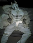 2024 abs amon-sydonai anthro areola armpit_hair barazoku bed bedding biceps big_bulge big_muscles black_background body_hair bottomwear bulge chest_hair claws clothed clothing creepy creepy_face creepy_smile creepypasta deltoids demon denim denim_bottomwear denim_clothing ear_piercing ear_ring english_text erection erection_under_clothing fur furniture hand_behind_head hand_on_leg hand_on_thigh happy_trail hi_res huge_muscles husk jeans looking_at_viewer lying male monster motion_blur muscular muscular_anthro muscular_male navel nipples obliques on_back on_bed pants pecs piercing pubes ring_piercing seductive signature simple_background smile smile.dog solo tail tail_motion tailwag text topless topless_anthro topless_male tuft underwear unzipped url zipper