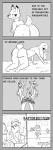 2016 absurd_res accessory anthro bedroom_eyes butt canid canine canisfidelis clothing comic digital_drawing_(artwork) digital_media_(artwork) english_text female fox fur hair hair_accessory hair_tie half-closed_eyes hi_res humor lagomorph leporid male mammal monochrome narrowed_eyes okami_wolf ponytail presenting presenting_hindquarters rabbit scalie seductive text