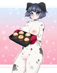 anthro april_(bunbunvt) big_butt blush breasts butt canid canine canis cooking dalmatian digital_media_(artwork) domestic_dog erogekoi female fur genitals hi_res mammal nipples pussy solo