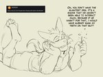 4:3 absurd_res anthro ask_blog bryan_(zourik) english_text generation_7_pokemon hi_res legendary_pokemon line_art male nintendo pokemon pokemon_(species) sketch solo text zeraora zourik