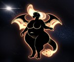 2024 anthro big_breasts big_tail black_hole breasts digital_drawing_(artwork) digital_media_(artwork) dragon european_mythology female front_view long_tail mythological_creature mythological_scalie mythology non-mammal_breasts nude obese obese_anthro obese_female overweight overweight_anthro overweight_female scalie sjevi solo tail tapering_tail thick_tail thick_thighs western_dragon wide_hips