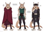 anthro canid canine clothed clothing english_text hi_res lostgoose male mammal mane model_sheet simple_background solo text