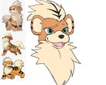 ambiguous_gender bookabashka feral generation_1_pokemon growlithe headshot_portrait katie_(bookabashka) nintendo pokemon pokemon_(species) portrait reference_image simple_background solo unfinished white_background