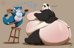 Rating: q
ID: 3144519
Date: 2022-01-27 03:27:21 -0500
Status: active
Score: 81
2022 3_eyes absurd_res alien anthro balancing battu bear belly big_belly big_breasts big_butt birthday birthday_cake black_body black_fur blue_body blue_eyes blue_fur blush breasts bubble_butt butt cake cake_slice candle crumbs dessert dialogue duo eye_contact female food fur furniture giant_panda gillpanda_(character) half-closed_eyes hi_res holding_cake holding_food holding_object holding_plate looking_at_another mammal morbidly_obese morbidly_obese_anthro morbidly_obese_female multi_eye multicolored_body multicolored_fur narrowed_eyes navel nude obese obese_anthro obese_female on_one_leg overweight overweight_anthro overweight_female red_eyes side_boob side_view sitting standing stool text thick_neck white_body white_fur zoidrawzaton post #3144519