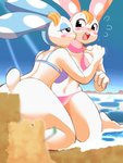 3:4 absurd_res animal_crossing anthro assisted_exposure beach blonde_hair blush breast_grab breasts censored chrissy_(animal_crossing) clothing convenient_censorship duo embarrassed englam female female/female francine_(animal_crossing) hair hand_on_breast hi_res incest_(lore) kneeling lagomorph leporid mammal navel nintendo outside rabbit sand sand_castle sculpture seaside sibling_(lore) sister_(lore) sisters_(lore) swimwear