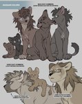 absurd_res english_text felid feral fur group hi_res inner_ear_fluff kaburion kemono lion male mammal open_mouth pantherine paws quadruped tail tail_tuft text tuft young young_feral young_male