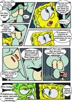 anthro buckteeth cephalopod coleoid comic dialogue dual_persona fan_character greenie_(pancaketiffy) group hi_res male marine mollusk nickelodeon octopodiform octopus on_model pancaketiffy sea_sponge spanish_text speech_bubble spongebob_squarepants spongebob_squarepants_(character) squidward_tentacles squilliam_fancyson teeth text toony translation_check translation_request