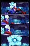 absolutedream absurd_res animated_skeleton anthro bone comic dialogue duo echo_flower english_text grass hi_res male papyrus_(undertale) plant sans_(undertale) skeleton sleeping text undead undertale undertale_(series)