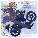 Rating: s
ID: 3222540
Date: 2022-03-13 19:39:06 -0400
Status: active
Score: 17
1:1 alexander_(mila.moraes) anthro blazer blue_background blush blush_lines bodily_fluids brown_body brown_fur canid canine cheek_tuft chin_tuft clothing duo eyebrows facial_tuft felid fox freckles fur hair humor jaguar male male/male mammal markings mila.moraes motorcycle open_mouth orange_body orange_fur pantherine red_hair riding_motorcycle scarf simple_background spots spotted_body spotted_fur suit teardrop tears teary_eyes thick_eyebrows tuft vehicle white_body white_fur winter_coat winter_hat yellow_body yellow_fur post #3222540