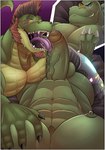 absurd_res adelthelizard alligator alligatorid anthony_milko anthro balls biceps big_muscles blue_eyes croc crocodile crocodilian crocodylid digital_media_(artwork) duo gator_(streamer) genitals green_body hair hi_res humanoid invader_(invaderthegator) lizard male male/male male_penetrated male_penetrating male_penetrating_male muscular muscular_male nipples nude open_mouth oral pecs penetration penis reptile scalie sex size_difference smile tail teeth tongue tongue_out yellow_eyes