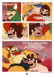 2024 ?! absurd_res anthro arm_hair blue_eyes blush bodily_fluids body_hair bowser brown_hair bulge chest_hair clothed clothing colored comic dialogue dropsofmoonlight duo english_text erection eyebrows face_in_crotch facial_hair goatee hair happy_trail hi_res horn human koopa leg_hair male male/male mammal mario mario_bros multicolored_body musclegut muscular mustache nintendo nipple_fetish nipple_pinch nipple_play nipple_suck one_eye_closed onomatopoeia open_mouth page_number partially_clothed pinch profanity red_eyes red_hair scalie sound_effects sucking sweat tail tan_body tan_skin text two_tone_body underwear underwear_down