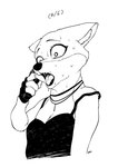 2024 absurd_res anthro black_and_white bodily_fluids breasts canid canine choker cleavage clothed clothing crying cute_fangs drooling fan_(f.w.zholic) fangs female fingerless_gloves flattened_ears fox foxy_(liar's_bar) gloves gun gun_to_head handgun handwear hi_res holding_gun holding_object holding_ranged_weapon holding_weapon jewelry liar's_bar looking_down mammal monochrome necklace nervous ranged_weapon revolver saliva scared small_breasts solo sweat tears teeth tongue tongue_out weapon