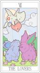 ambiguous_gender card card_template carrying_another cloud english_text feral flower flying fortune_telling generation_1_pokemon generation_2_pokemon generation_3_pokemon group horn luvdisc major_arcana miji nidoran nidoran♀ nidoran♂ nintendo outside plant pokemon pokemon_(species) roman_numeral romantic romantic_couple sky sun tarot tarot_card text the_lovers_(tarot) togetic