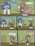 2011 3:4 anthro babystar biped blush comic detailed_background dialogue digital_media_(artwork) duo english_text felid fur gemma_polson hair hi_res lion male mammal pantherine paul_grayson rodent sciurid sitting text tree_squirrel