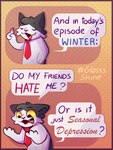 3:4 border comic dialogue english_text felid feline fur glassshine hi_res male mammal necktie open_mouth simple_background simple_eyes solo steve_(glassshine) text white_body white_fur yellow_sclera