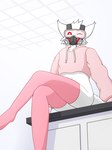 Rating: q
ID: 5536817
Date: 2025-04-28 19:50:00 -0400
Status: active
Score: 37
2025 3:4 canid canine canis changed_(video_game) clothing crop_top cropped_hoodie crossed_legs desk dr._k_(changed) femboy fluffy fluffy_tail fur furniture gas_mask hi_res legwear looking_at_viewer low-angle_view male mammal mask on_desk one_eye_closed red_eyes shirt simple_background sitting solo table tail thigh_highs topwear watermelonhead white_background white_body white_fur wink winking_at_viewer wolf post #5536817