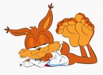 4_toes anthro barefoot bobcat bottomless bubsy bubsy_(series) clothed clothing deepcreases fangs feet felid feline foot_focus fur hi_res looking_at_viewer lynx male mammal orange_body orange_fur shirt soles solo teeth toes topwear