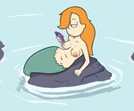 6:5 adult_swim breasts cartoon_network cellphone electronics female hair manwithnobats marine merfolk nipples orange_hair phone rick_and_morty rock split_form summer_smith water