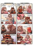 anthro autofellatio baseball_cap boss_(gym_pals) canid canine canis clothing comic dialogue english_text erection felid frenum_ladder frenum_piercing furgonomics genital_piercing genitals gym_pals h155296 hat headgear headwear hi_res humanoid_genitalia humanoid_penis inside ladder_piercing lion male male/male mammal master_(gym_pals) masturbation nipple_piercing nipples oral oral_masturbation pantherine penile penile_masturbation penis penis_piercing piercing prince_albert_piercing speech_bubble text wolf